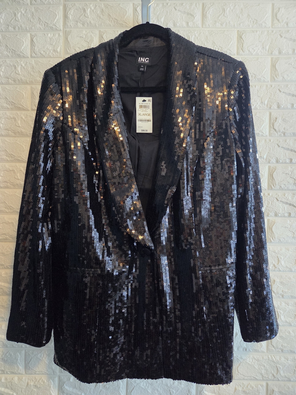 NWT INC International Concepts Black Sequined Blazer Jacket